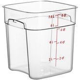 CAMBRO, POLYCARBONATE FOOD STORAGE SQUARE CONTAINER - RED 8 QT - Mabrook Hotel Supplies